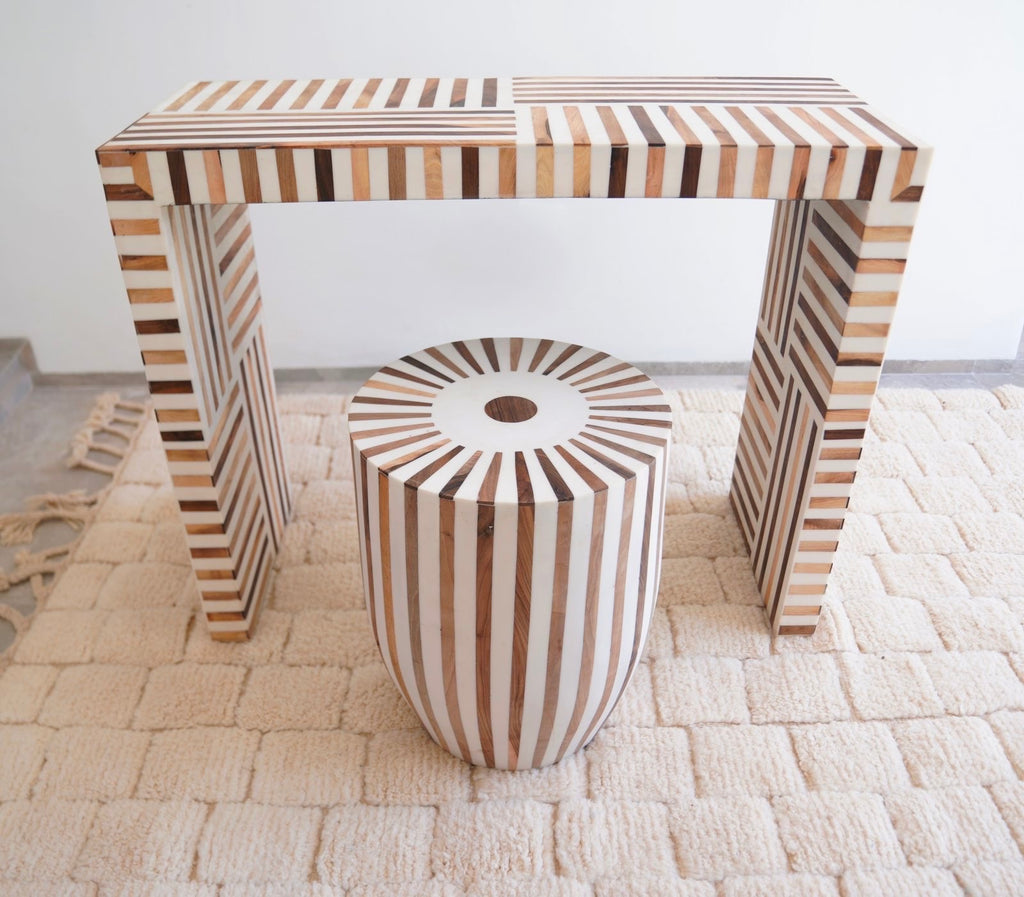 ADRA - Console en bois de noyer noire et marron