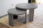 CLÉO - Duo table basse en résine et bois de noyer